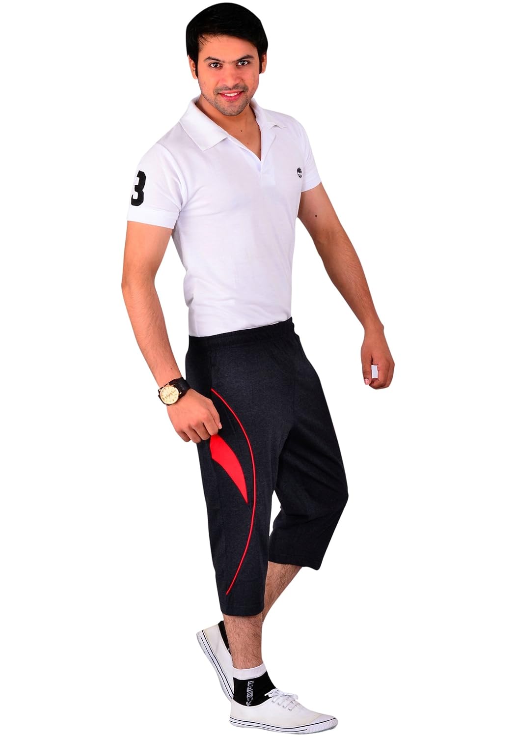 vego men's casual cotton three forth