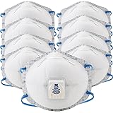 3M Particulate Respirator 8576, P95, Pack of 10, Nuisance Level Acid Gas Relief, 3M Cool Flow Exhalation Valve, M-Noseclip, C