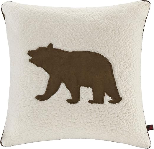 Amazon Com Woolrich Bear Pillow White Home Kitchen
