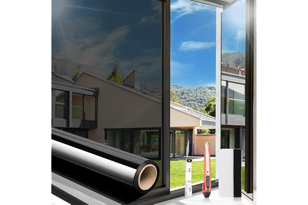 Arthome Heat Blocking Window Film Kit Anti-UV 35.4''x 100'', Heat Control Window Stick Tint Reflective No Glue Static Cling A
