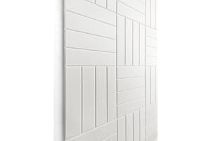 DECORITA Large Cork Board Alternative - 12-Pack Felt Wall Tiles with Safe Removable Adhesive Tabs, Cork Wall Tiles Bulletin Board Home Office Essentials - Warm White