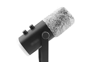 LEFXMOPHY Windscreen for FIFINE AM8 Microphone, Grey Furry Wind Muff Pop Filter