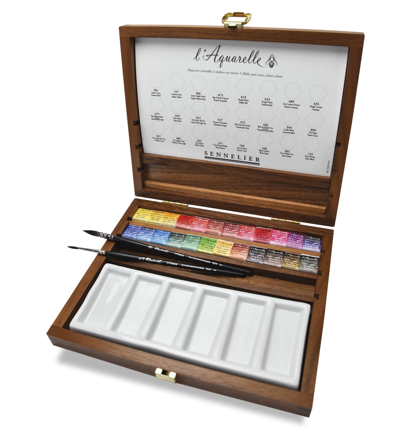 Aquarelle Extra-Fine Artists Quality Watercolours Deluxe Mahogany Box Set