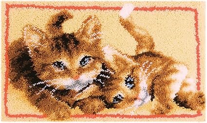 Myriad Choices Latch Hook Kit Tapis De Chat Diy Crochet Par Numero Pour Adultes Et Enfants Point De Croix Noue Tapis Pour Salon Broderie 50x30cm Zd Amazon Fr Cuisine Maison