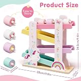 Lehoo Castle Unicorn Wooden Ramp Racer Montessori Toy 1+ Pink view 8