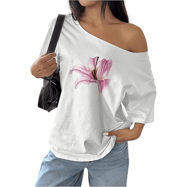 トップス Logo Emb Off Shoulder Sweatshirt Amazon.com: SOLY HUX Girl's Off The Shoulder Sweatshirt Long
