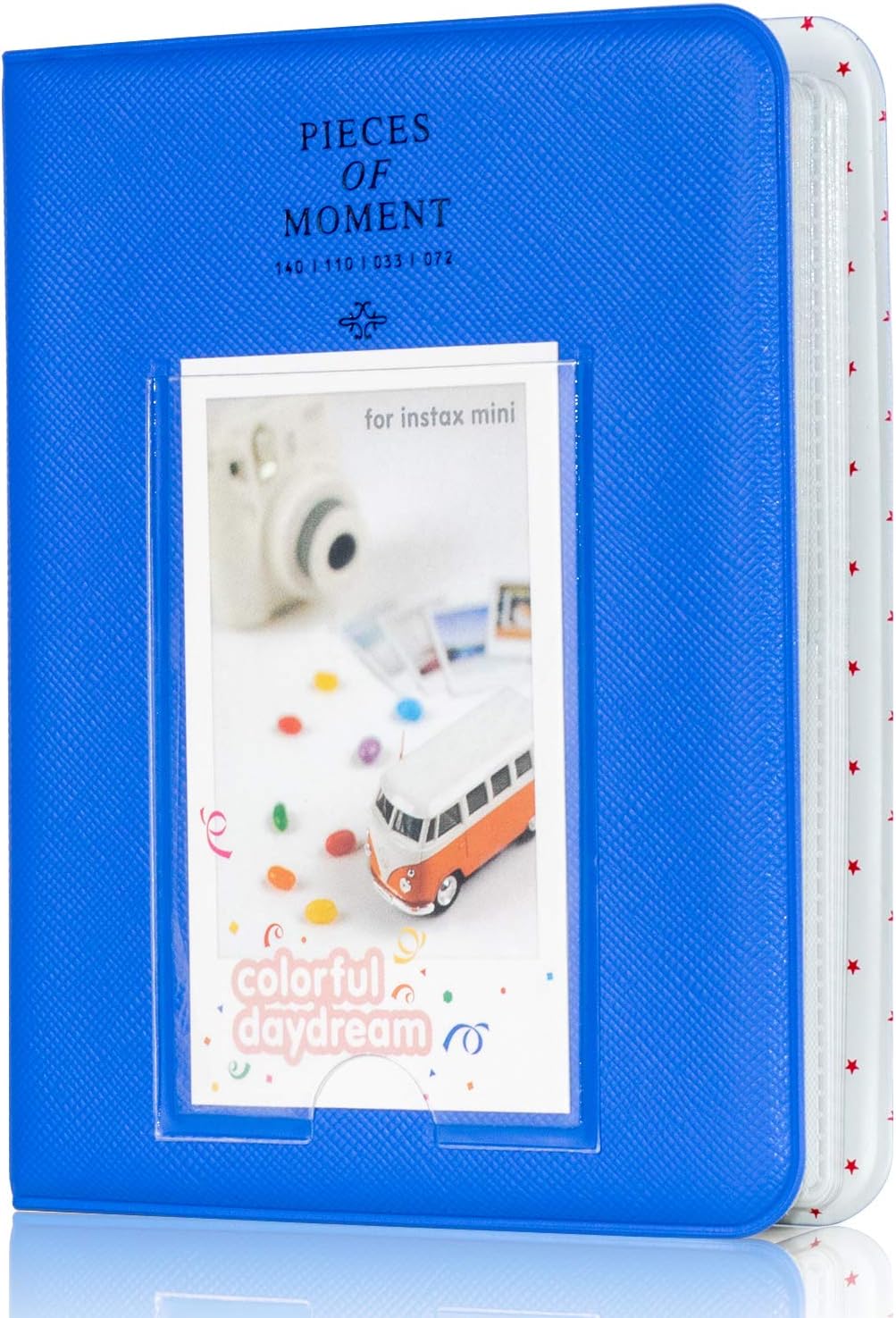 Amimy 64 Pockets Photo Album for Fujifilm Instax Mini 7s 8 8+ 9 25 50s 70 90, Polaroid Snap PIC-300, HP Sprocket, Kodak Mini 3-Inch Film with Colorful Stickers (Cobalt Blue)