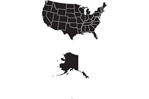 Stickerbrand Vinyl Wall Art USA Map w/State Borders Wall Decal Sticker - Black, 50" x 80". Easy to Apply and Removable.