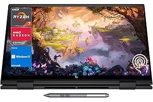 HP Envy x360 2-in-1 Flip Laptop, 15.6" Full HD Touchscreen, AMD Ryzen 7 5700U 8-Core Processor, 32GB RAM, 1TB SSD, Backlit Keyboard, HDMI, Webcam, Wi-Fi 6, Windows 11 Home, Stylus Pen Included