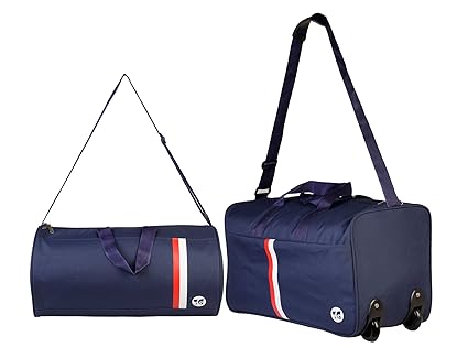 3G Polyester Blue Combo of Trolley and Drum Bag