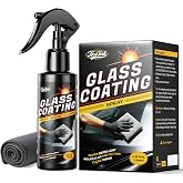 Toretark Car Ceramic Glass Coating Spray,Automotive Windshield Rain Repellent Glass Polish Protect, Long-Lasting Quick Dry Coat (3.38 fl oz +Towel)