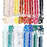 NBeads 800 Pcs 16 Colors Acrylic 2-Hole Beads - 5.2x2.3mm Acrylic Seed Beads with 2 Holes for Jewelry Making