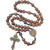 KOMI Catholic Rosary Beads for Men Holy Prayer Beads Rosary Necklace with Crucifix Cross Rosary Catholic Christmas Gifts