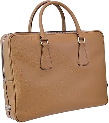 Amazon プラダ Prada サフィアーノ ビジネスバッグ メンズ キャラメル Vs0305 2fad F098l Caramel 並行輸入品 シューズ バッグ