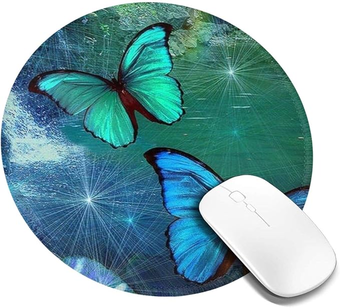 Mouse Pad Butterfly Pattern Printed Round Mouse Pads