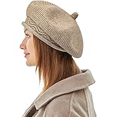 FENELY Beret Hat for Women, French Style Beanie Winter Fashion Warm Wool Lining Knit Cap