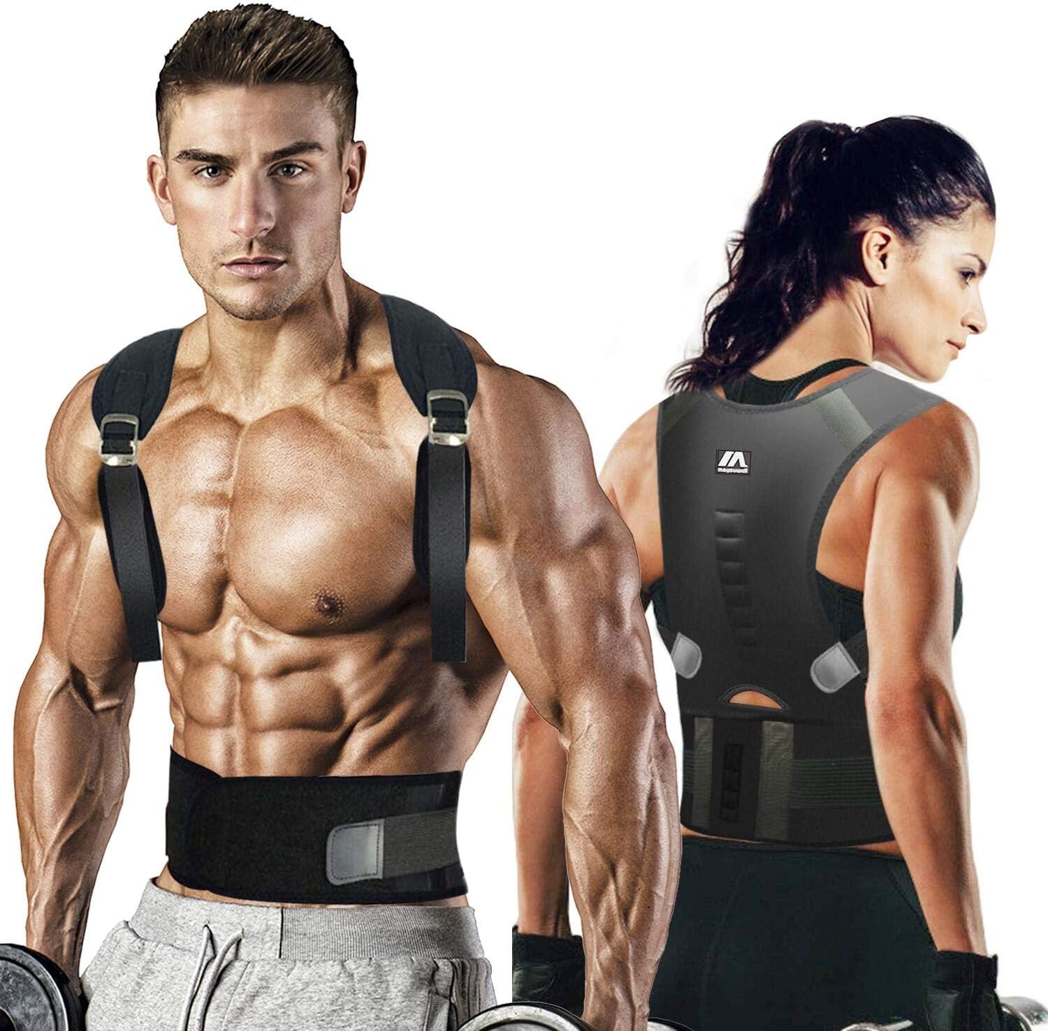 Posture Corrector for Women and Men, Back Straightener Posture Corrector, Adjustable Upper Back Brace for Clavicle Support and Providing Pain Relief (Small(18"--23"))