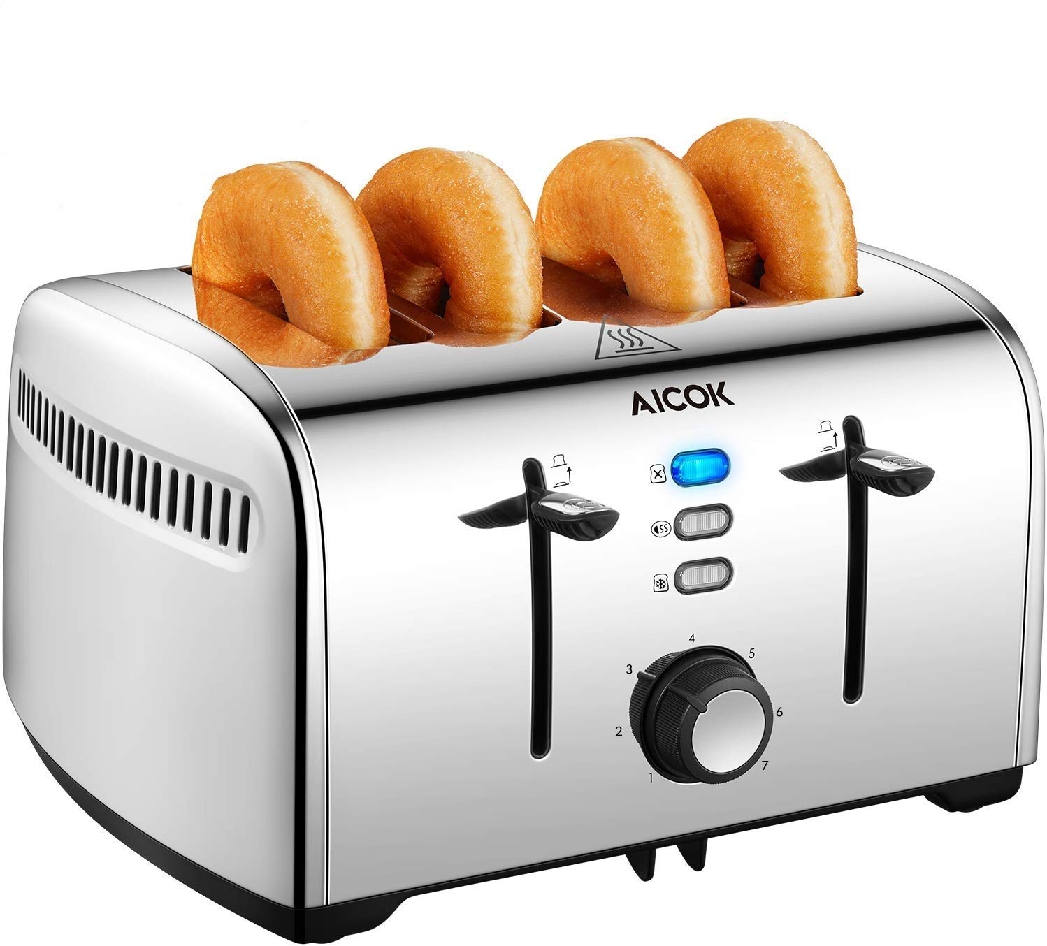 1.6inch ExtraWide Slot Dual Independent Control Toaster with Bagel 7