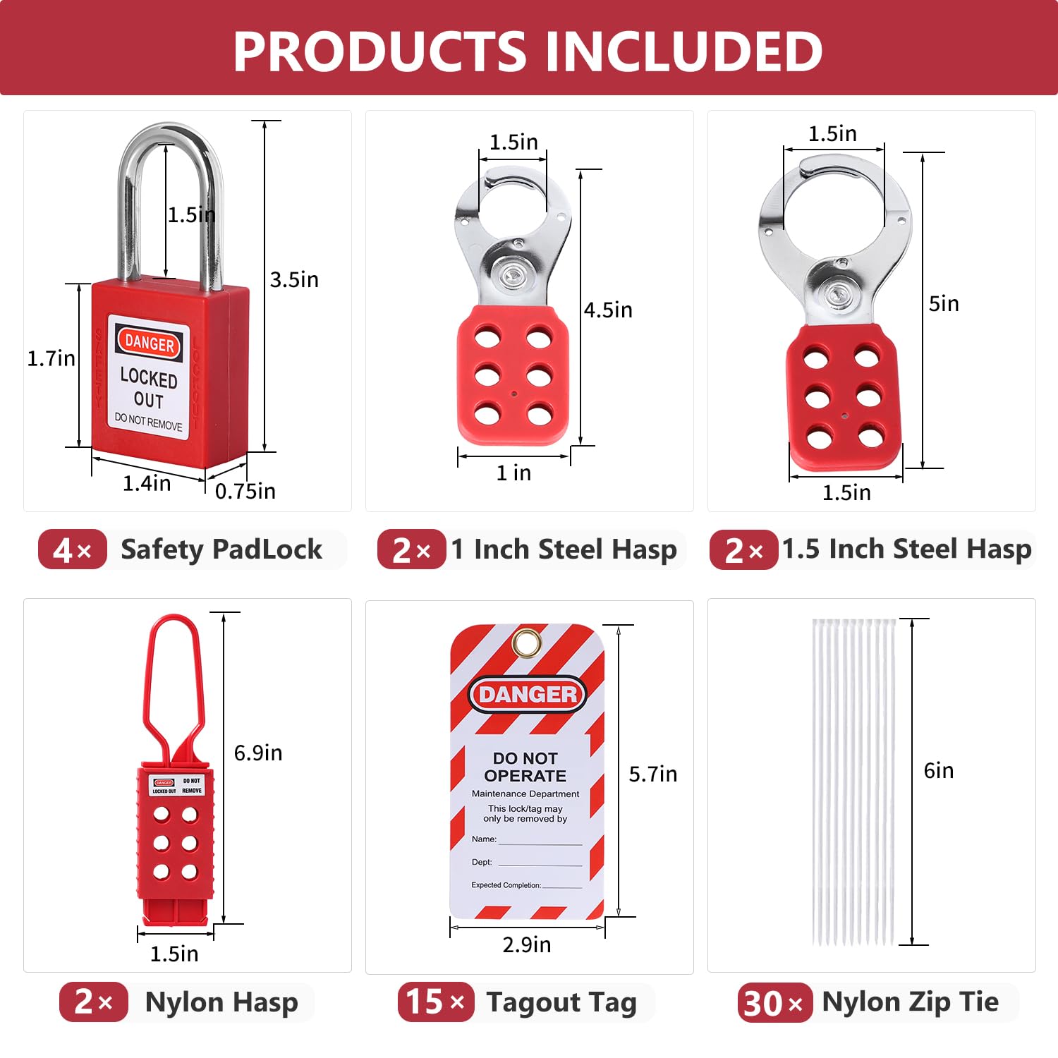 Mua Multi-Functional Lockout Tagout Kit 70+ Pcs with Safety Padlock ...