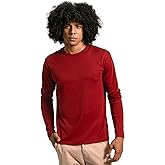 ayaecofashion Men's Organic Pima Cotton Long Sleeve Shirt | Maroon/M