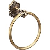 SDH Bathroom Towel Ring - Vintage Style Antique Brass Towel Hanger - Wall Mount Kitchen & Bathroom Hand Towel Holder - Pack o