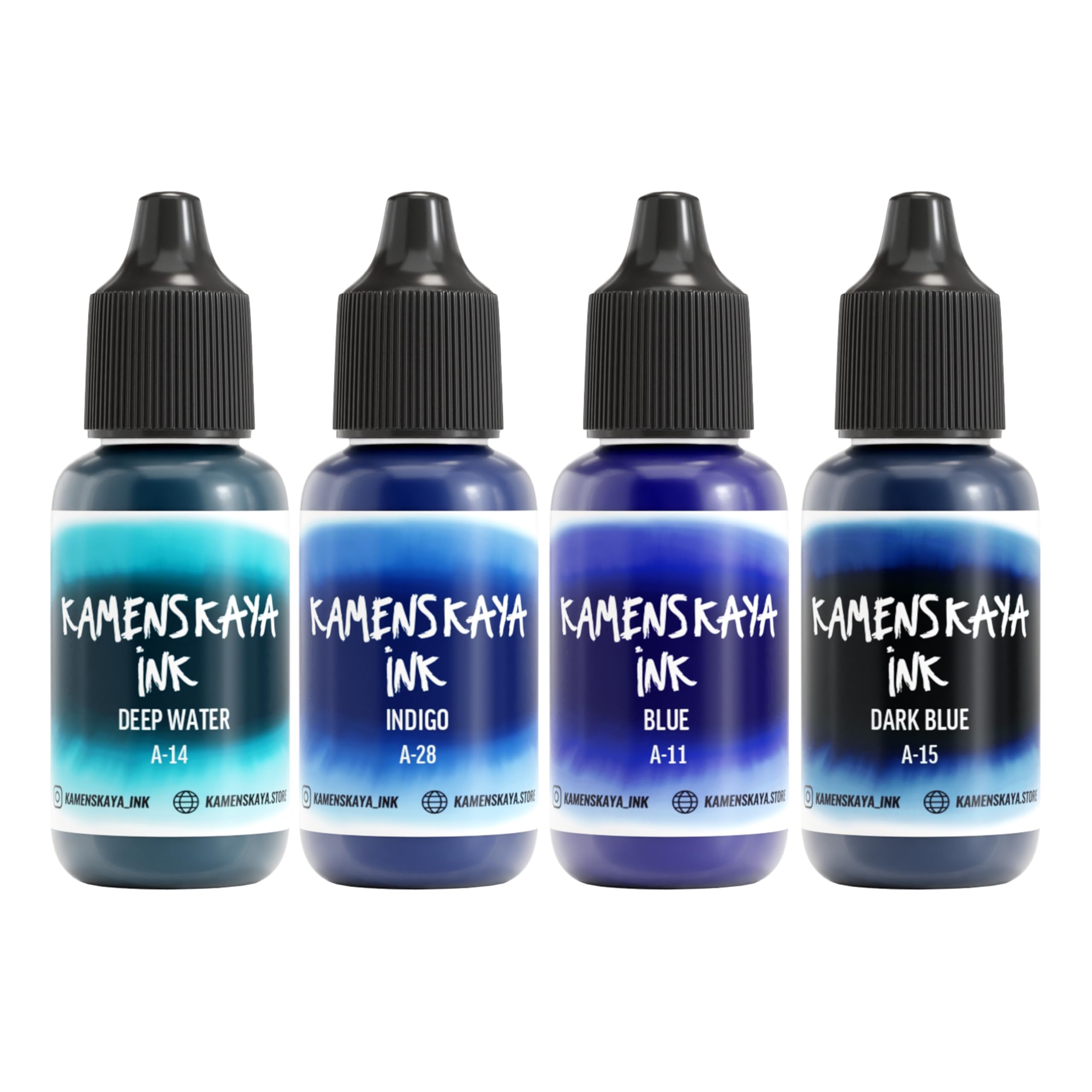 KAMENSKAYA Alcohol Ink Set #18: Matched Color Combination of Alcohol Inks, 4 pcs. 0.51 fl oz (15 ml) Each