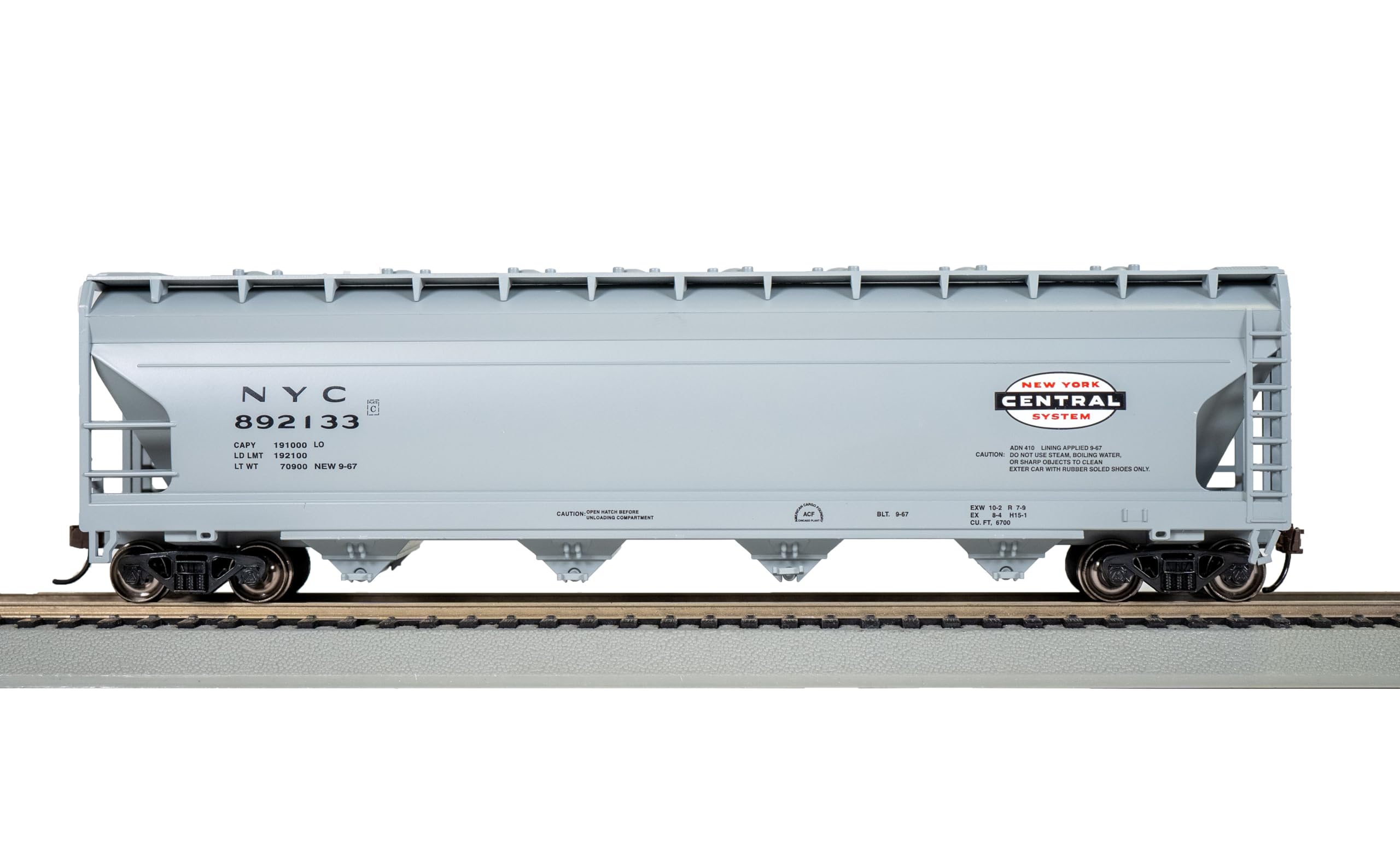 Bachmann Trains - 56'ACF Center Flow Hopper - NEW YORK CENTRAL - GRAY - HO Scale