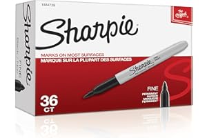 Sharpie Permanent Markers Bulk Set Fine Tip Markers Set For Plastic Metal Wood And More Black 36 Count