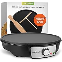Electric Crepe Maker, 30cm Crepe Maker Machine, Pancake Griddle Nonstick- for Eggs, Omelets, Tortillas, Pancakes & Quesadilla