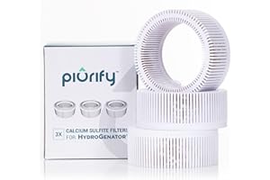 PIURIFY 3-Pack Calcium-Sulfite Filters for Water Hydrogen Pitcher, Removes Chlorine from Drinking Water, Replacement Fitlers for Hydrogen Water Machine, BPA-Free Material