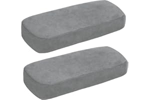 RULAER New Ergonomic Office Chair Arm Pads Super Soft Gaming Chair Accessories Gel Non-Slip Cover Removable Washable Kids Memory Foam Pillow-Help Relieve Elbow Fatigue(Set of 2) (Velvet,Gray)