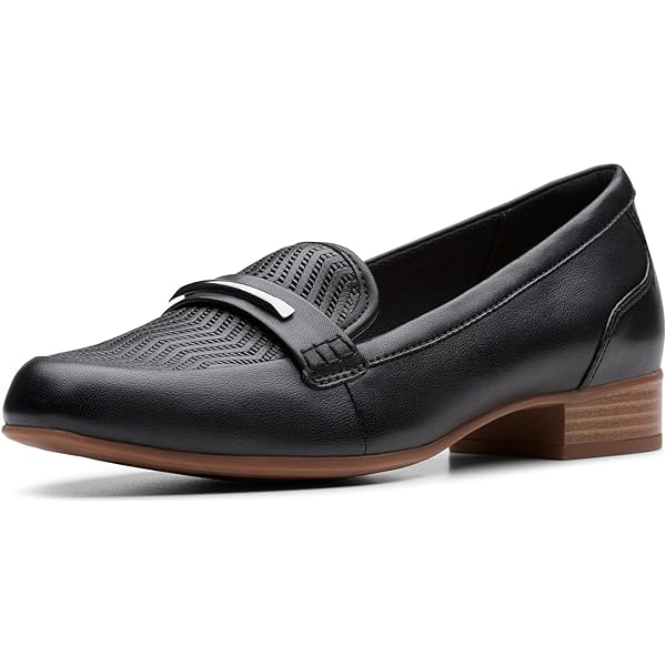 Amazon.com | Clarks Women's Cora Meadow Loafer, Black Leather, 5