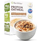BariWise Instant High Protein Oatmeal &ndash; 7 Servings (Maple &amp; Brown Sugar) | 15g Protein, 6g Net Carbs, 0g Sugar, Low Calorie, Keto, GLP-1 Friendly, Gluten-Free Breakfast &ndash; Low-Carb Hot Oatmeal Packets
