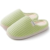 HUXMEYSON Slippers for Women, Warm Memory Foam Comfy House Slippers with Anti-Skid Rubber Sole for Indoor and Outdoor