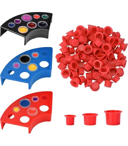 Yuelong 300pcs Ink Caps With Base Tattoo Ink Cups White...