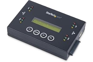 StarTech.com 1:1 Standalone Hard Drive Duplicator & Eraser, USB Thumb Drive and SATA HDD/SSD Disk Cloner & Eraser, LCD Displa