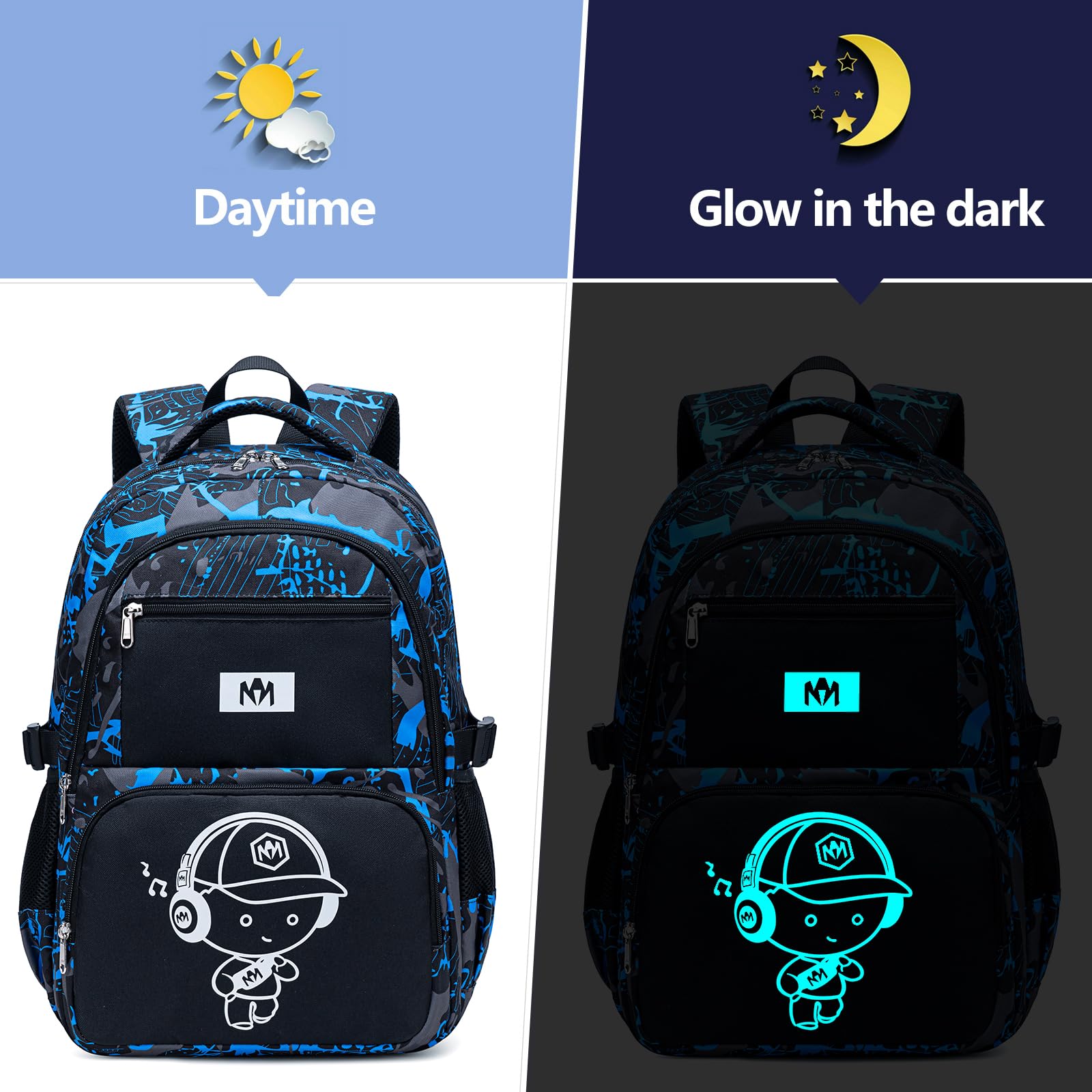 Bluboon Kids Backpack Boys Camo Bookbag Teens Elementary School Bag Daypack Travel Back Pack Middle school
