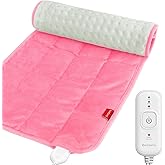 Comfytemp Weighted Heating Pad for Back & Period, FSA Eligible Electric Heat Pad, Valentines Day Birthday Gifts for Mom Women, 2.2 lb HSA Approved Neck Shoulder Heated Pad, 2H Auto-Off, 12x24, Pink