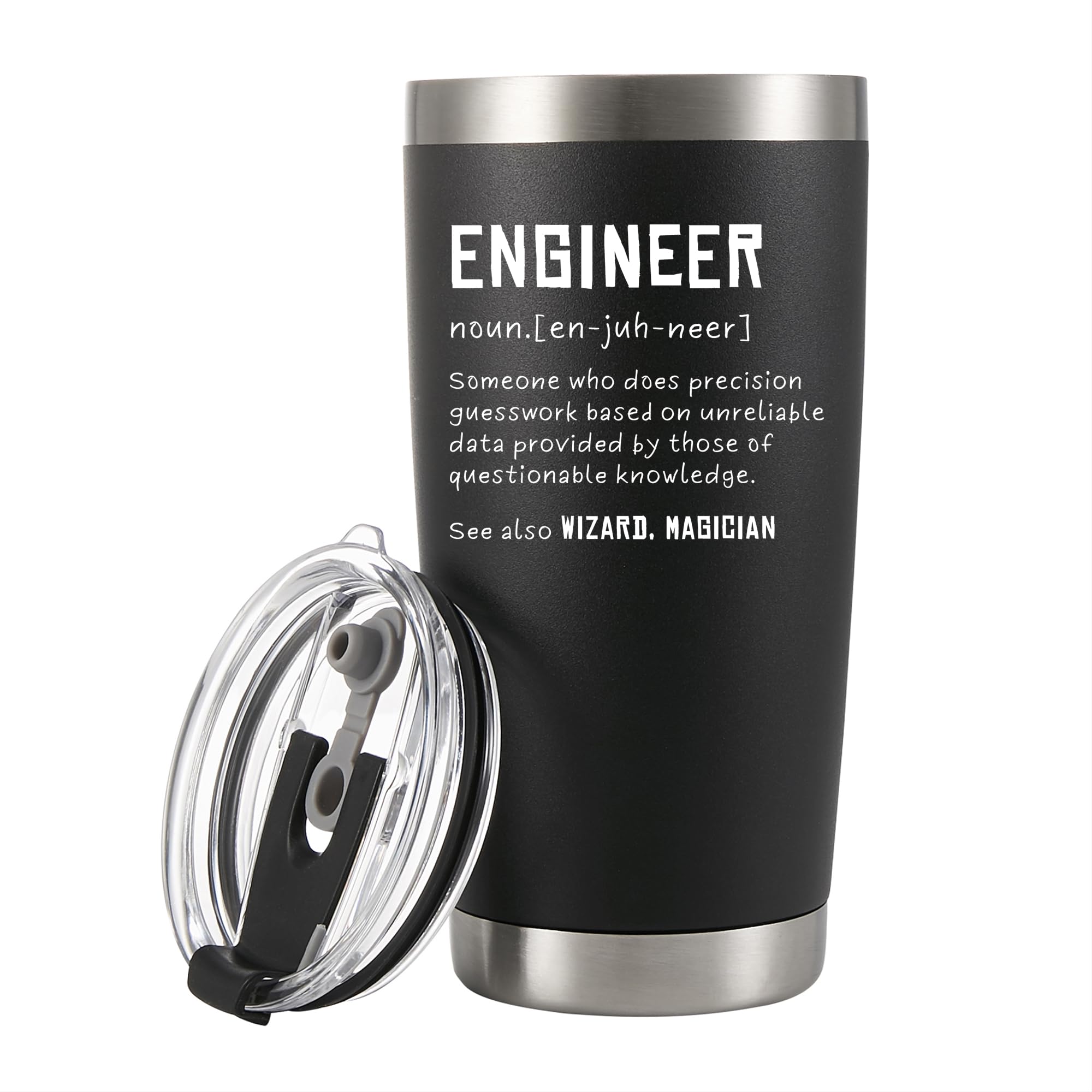 Panvola Engineer Definition Engineer Gifts Funny Drinkware for Engineering Student and New Licensed Passer Vacuum Insulated Tumbler Stainless Steel with Straw and Removable Lid (20 oz)