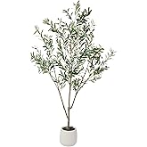 Retrograde Faux Olive Tree 6ft with Planter Included Silk Leaves Artificial Tree for Aesthetic Home Decor Living Room Nursery Fake Olive Trees Artificial Indoor with Modern White Pot