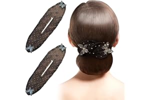 2 Pcs Ball Hair Clips,Flower Hair Bun Roller,Hand Embroidered Flowers Hair Bun Roller Lazy Hair Curler Deft Bun Maker Hair Ac