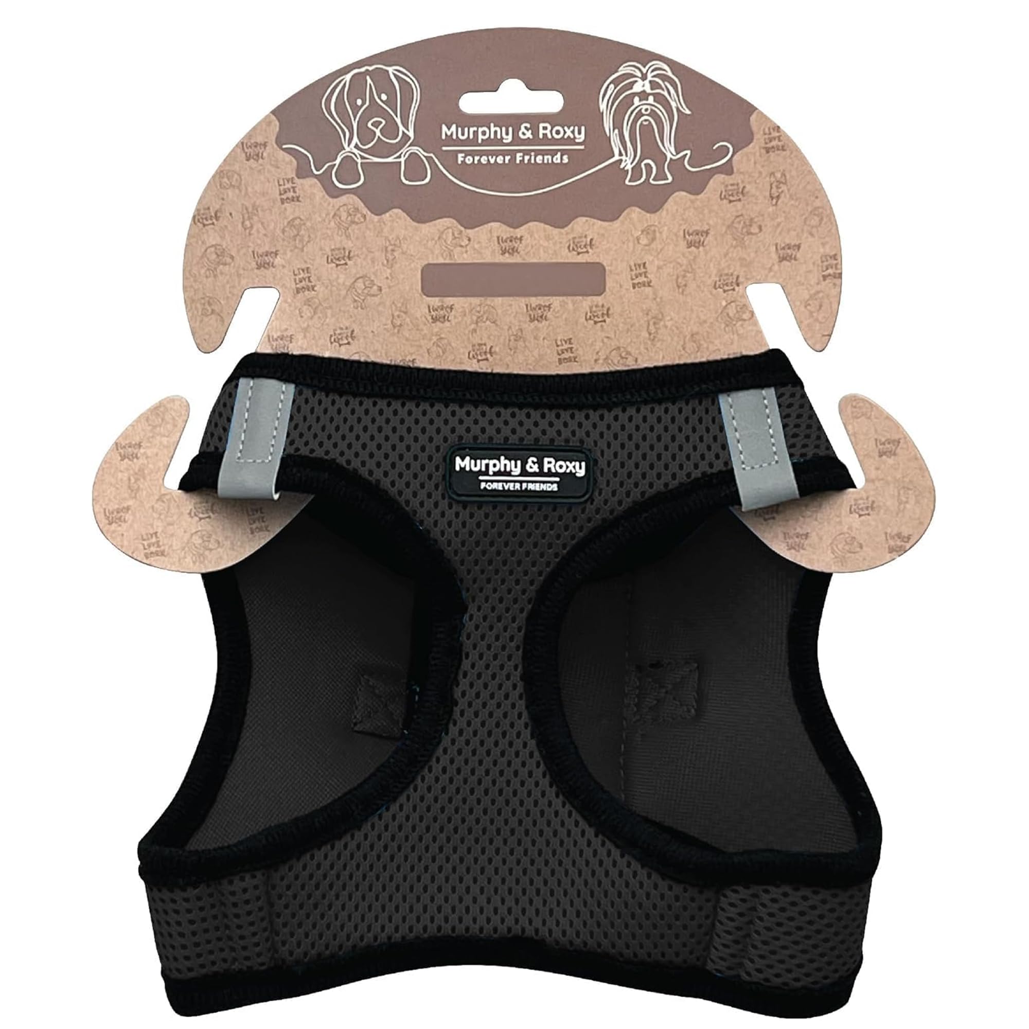 Photo 1 of *MINOR DAMAGE - USED*
Murphy & Roxy No-Pull Dog Harness – Adjustable Vest Harness with Reflective Trim for Small to Medium Dog Breeds – Heavy-Duty and Comfortable for Walking, Training for Pets, Black (Size XS)