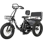 ESKUTE T300Pro Electric Trike for Adults,998.4Wh Long-Range Battery, 1200W Peak Motor, 20"x4.0" Fat Tires, 3-Wheel Tricycle Seniors Butterfly Handlebar E-Bike with Storage Bags