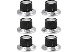 SING F LTD 6pcs 1/4" Vintage Guitar Amp Knobs 23x14mm Black for Amplifiers Pedals