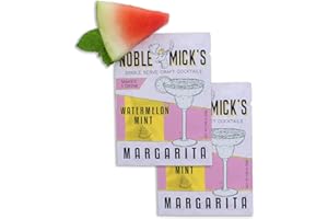 Noble Mick's Easy Delicious Refreshing Ready To Use For A Party, Celebration, or Happy Hour, Single Serve Craft Cocktail Mix, Watermelon Mint Margarita, 2 Pack