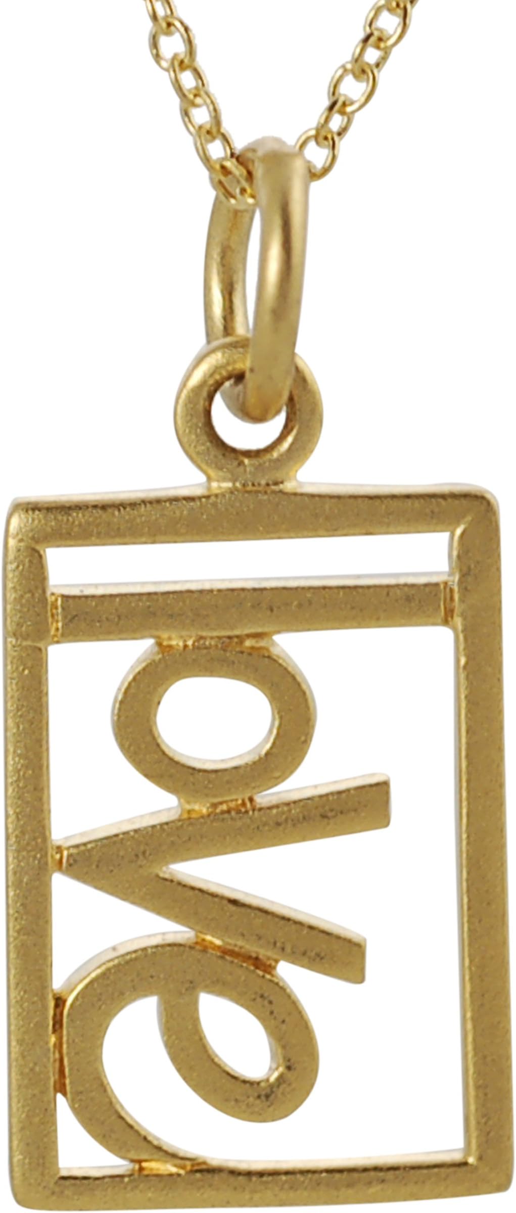 Alexandria Collection Vermeil Cut-out 'Love' Tag Necklace