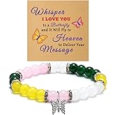 Sympathy Gift for Loss of Loved Beaded Bracelet Memorial Bereavement Gifts for Women Remembrance Gift for Wife Mom Grandma Aunt Easter Christmas Birthday Gifts Bracelet with Card