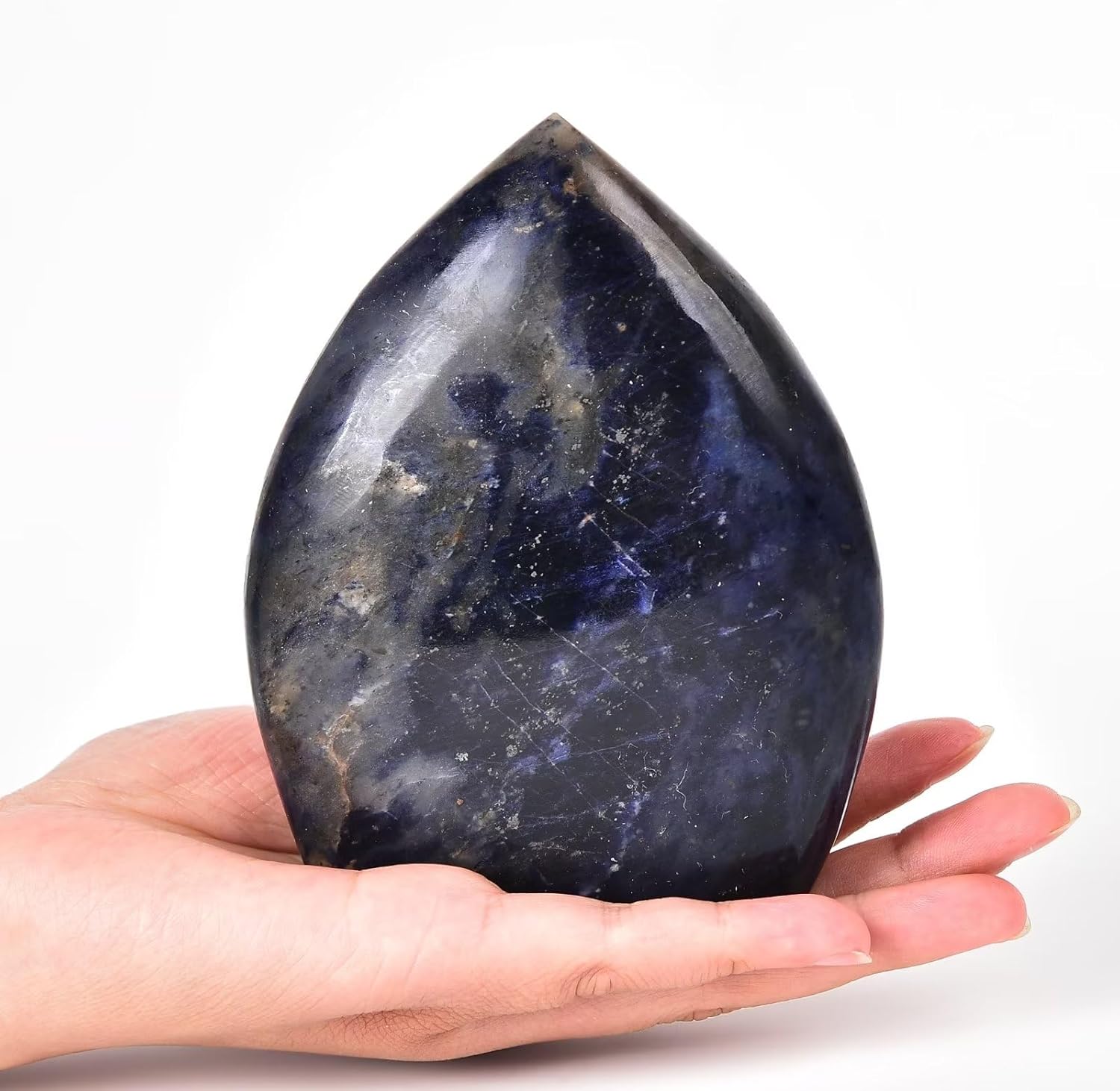 Indoor Fountains & Accessories - Blue-Veins Stone Healing Crystal Drop Shaped Quartz Wand Tower 1.1-1.5 LBS