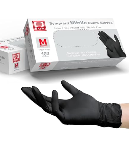 Basic Medical Black Nitrile Exam Gloves - Latex-Free & Powder-Free