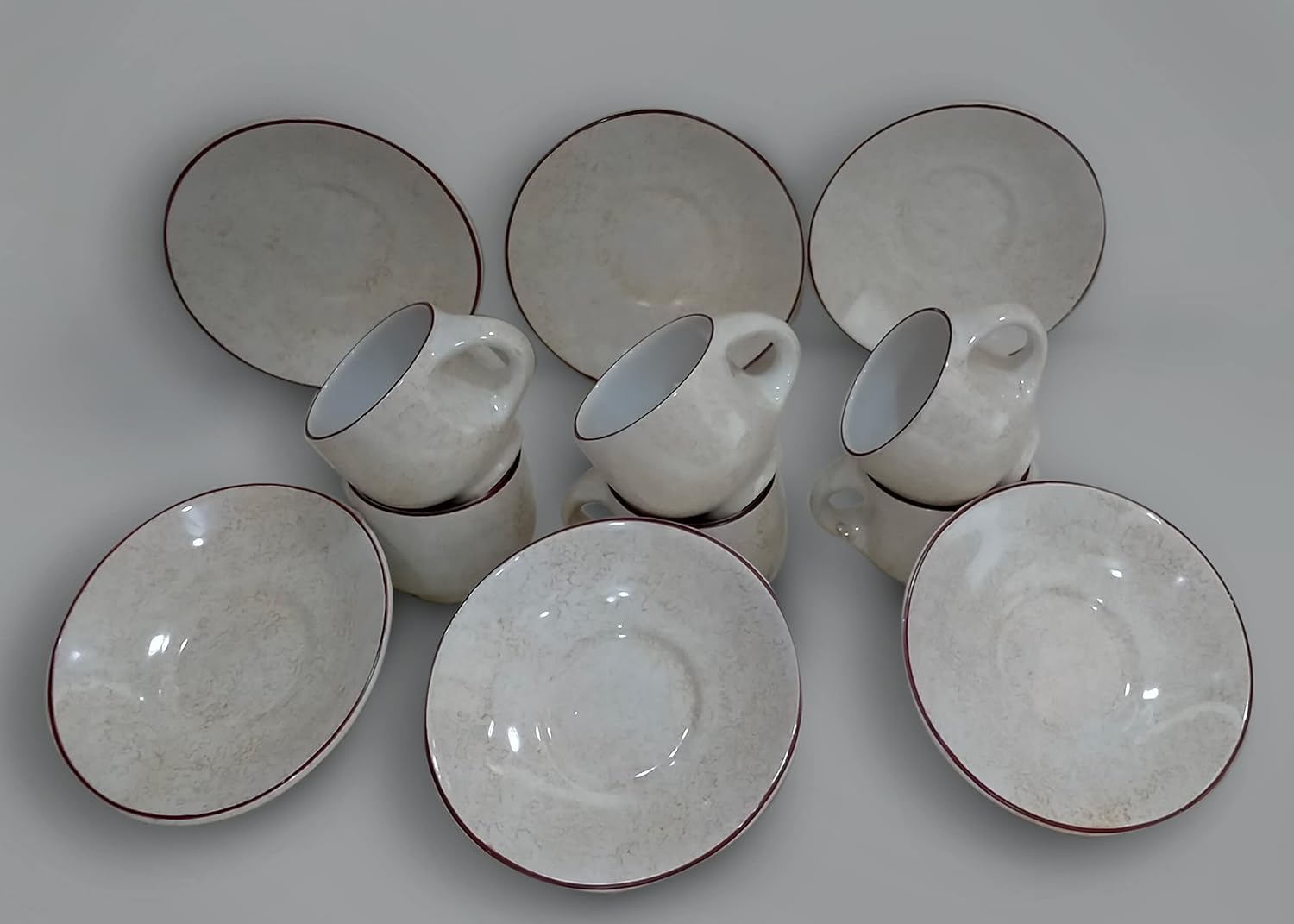 Buy MK House Indian Ceramic Fine Tea Cup and Saucers Set, 200 ML, Set